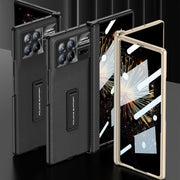 For Xiaomi Mix Fold 3 GKK Magnetic Hinge Flip Leather Phone Case with Holder(Black)
