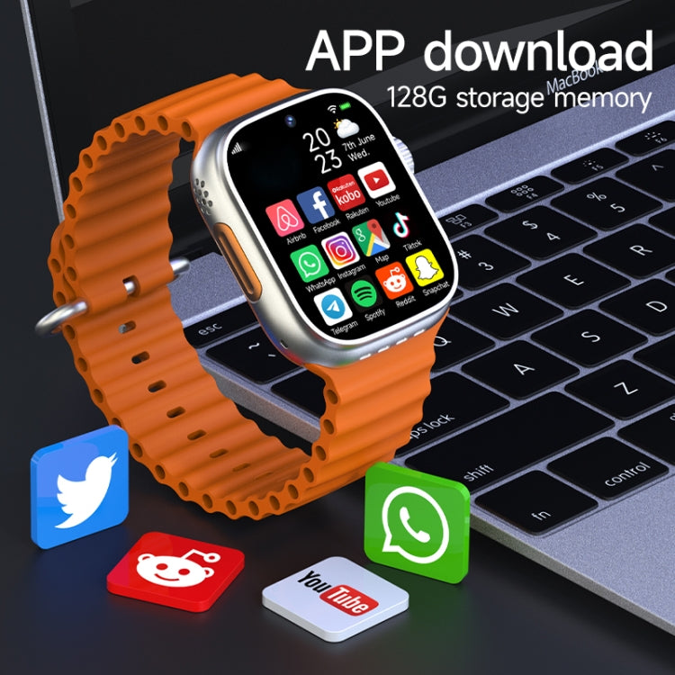 GS37 1.95 inch Screen Smart Phone Watch, 1GB+16GB, Android 9.0, Spreadtrum SL8541E, Network: 4G, Single Nano SIM, Front & Rear Camera(Orange Gold)