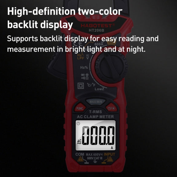 HABOTEST HT206B Auto-ranging High Precision Digital Clamp Multimeter