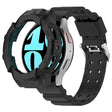 For Samsung Galaxy Watch 6 40mm Armor Silicone Watch Band + Watch Case Set(Black) - Watch Bands by PMC TechLife | Online Shopping South Africa | PMC TechLife | Buy Now Pay Later Mobicred