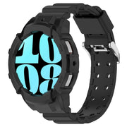 For Samsung Galaxy Watch 6 40mm Armor Silicone Watch Band + Watch Case Set(Black)