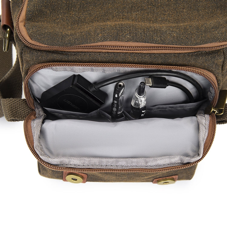 Cwatcun N1 Retro Multifunctional Canvas Water-resistant Digital Camera Photography Bag, Size:29 x 14.5 x 22cm Coffee