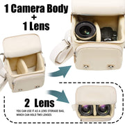 Cwatcun N1 Retro Multifunctional Canvas Water-resistant Digital Camera Photography Bag, Size:29 x 14.5 x 22cm Coffee