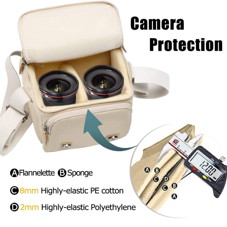 Cwatcun N1 Retro Multifunctional Canvas Water-resistant Digital Camera Photography Bag, Size:29 x 14.5 x 22cm Coffee