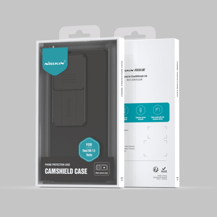 For Xiaomi Redmi Note 13 5G NILLKIN Black Mirror Series Camshield PC Phone Case(Blue)