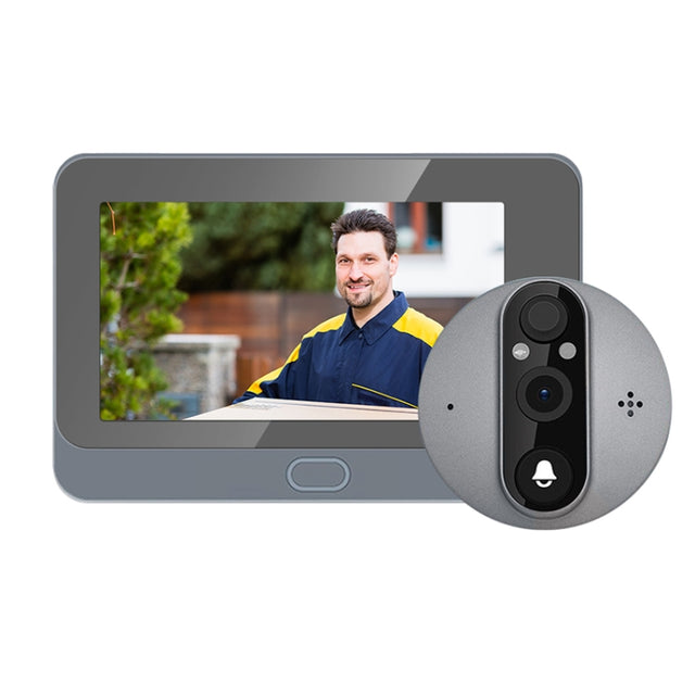 ESCAM C87 1080P 4.3 inch Smart WiFi Digital Door Viewer Supports Wide-Angle PIR & Night Vision & Dingdong Photo(White)