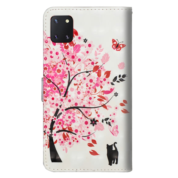 For Samsung Galaxy A81 / Note 10 Lite 3D Painting Pattern Horizontal Flip TPU + PU Leather Case with Holder & Card Slots & Wallet(Cat Under The Tree)