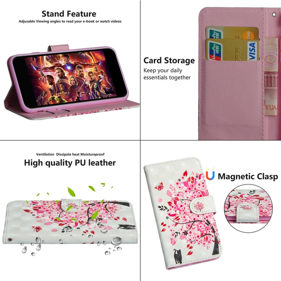 For Samsung Galaxy A81 / Note 10 Lite 3D Painting Pattern Horizontal Flip TPU + PU Leather Case with Holder & Card Slots & Wallet(Cat Under The Tree)