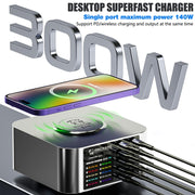 Mechanic X-Power Series Multiport Digital Display USB Charger Station with Wireless Charging, Total Power:300W(US Plug)