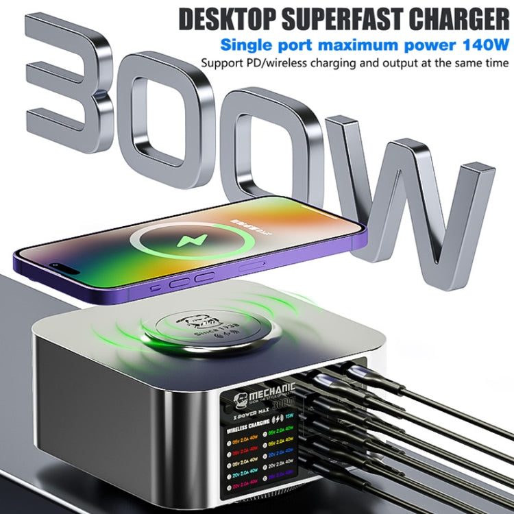 Mechanic X-Power Series Multiport Digital Display USB Charger Station with Wireless Charging, Total Power:150W(US Plug)