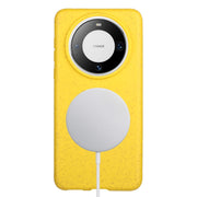 For Huawei Mate 60 Pro Wheat MagSafe Magnetic Straw Material + TPU Phone Case(Yellow)
