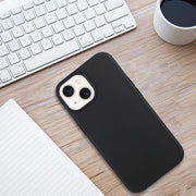 For iPhone 14 Wheat MagSafe Magnetic Straw Material + TPU Phone Case(Black)