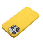 For iPhone 11 Pro Max Wheat MagSafe Magnetic Straw Material + TPU Phone Case(Yellow)