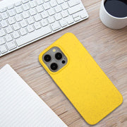 For iPhone 11 Pro Max Wheat MagSafe Magnetic Straw Material + TPU Phone Case(Yellow)