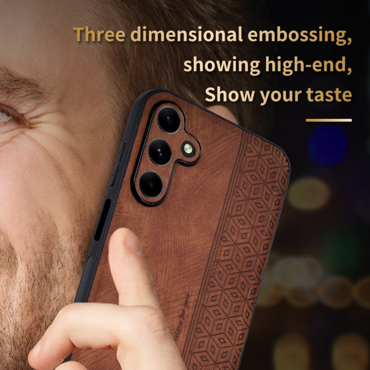 For Samsung Galaxy A15 AZNS 3D Embossed Skin Feel Phone Case(Dark Green)