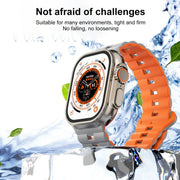 For Apple Watch Series 3 42mm Reverse Buckle Two Color Magnetic Silicone Watch Band(Grey+Orange)