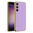 For Samsung Galaxy S24+ 5G GKK Weave Texture Electroplating PU Protective Phone Case(Purple) - Galaxy S24+ 5G Cases by GKK | Online Shopping South Africa | PMC TechLife | Buy Now Pay Later Mobicred
