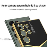 For Samsung Galaxy S24 Ultra 5G GKK Plating Soft TPU + Leather Full Coverage Phone Case without Pen(White)