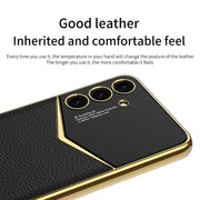 For Samsung Galaxy S24 5G GKK Plating Soft TPU + Leather Full Coverage Phone Case without Pen(Purple)