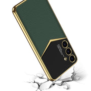 For Samsung Galaxy S24 5G GKK Plating Soft TPU + Leather Full Coverage Phone Case without Pen(Purple)