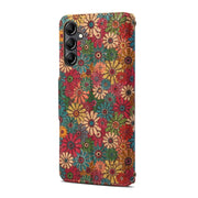 For Samsung Galaxy A14 5G Denior Flower Language Series Cork Fabric Oil Edge Leather Phone Case(Spring)