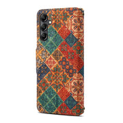 For Samsung Galaxy A14 5G Denior Flower Language Series Cork Fabric Oil Edge Leather Phone Case(Winter)