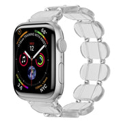 For Apple Watch 42mm Stretch Resin Watch Band(Transparent)
