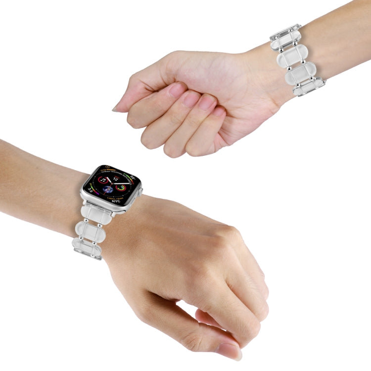 For Apple Watch 42mm Stretch Resin Watch Band(Transparent)