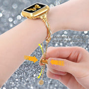 For Apple Watch 38mm Twist Bracelet Diamond Metal Watch Band(Gold)