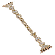 For Apple Watch 42mm Gourd Diamond Metal Watch Band(Gold)
