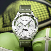 For Huawei Watch GT4 46mm Nylon Hybrid Braid Silicone Watch Band, Size: 22mm(Green)