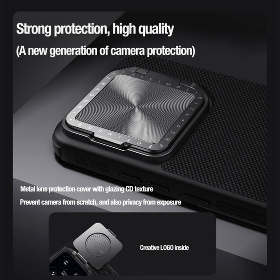 For Xiaomi 14 Pro NILLKIN Textured Prop Lens Protection Holder Nylon Phone Case(Black)