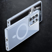 For Samsung Galaxy S24 Ultra 5G Acrylic PC MagSafe Magnetic Phone Case(Sierra Blue)