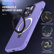 For iPhone 14 Skin-feel MagSafe Holder PC Hybrid TPU Phone Case(Purple)