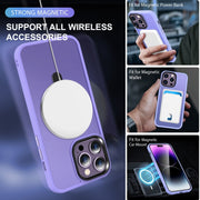 For iPhone 14 Skin-feel MagSafe Holder PC Hybrid TPU Phone Case(Purple)