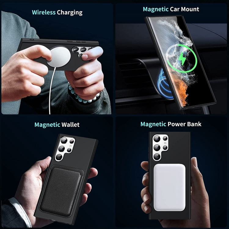 For Samsung Galaxy S24 Ultra 5G MagSafe Magnetic Liquid Silicone Phone Case(Black)