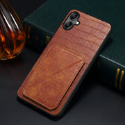 For Samsung Galaxy S23 FE 5G Denior Imitation Crocodile Leather Back Phone Case with Holder(Brown)