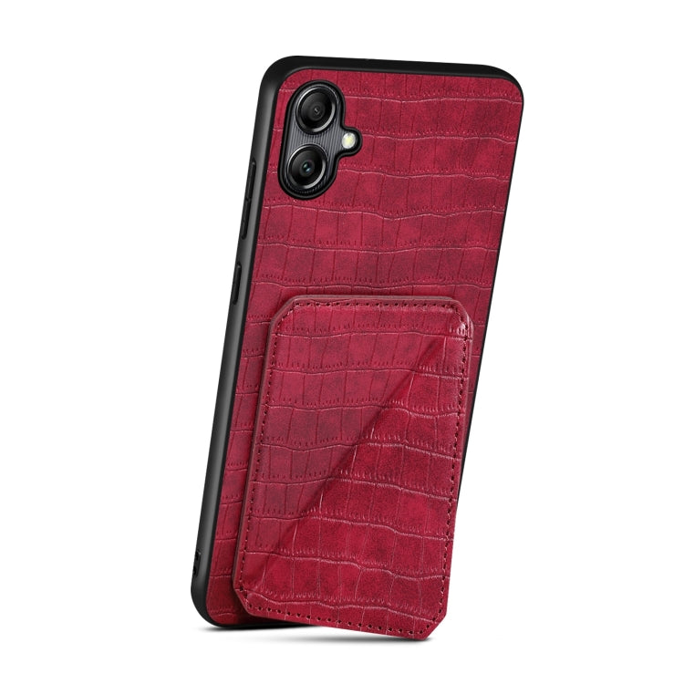 For Samsung Galaxy S23 FE 5G Denior Imitation Crocodile Leather Back Phone Case with Holder(Rose Red)