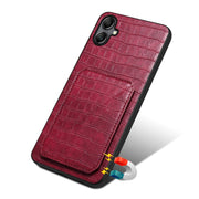 For Samsung Galaxy S23 FE 5G Denior Imitation Crocodile Leather Back Phone Case with Holder(Rose Red)