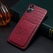 For Samsung Galaxy S23 FE 5G Denior Imitation Crocodile Leather Back Phone Case with Holder(Rose Red)