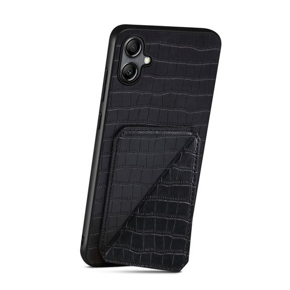 For Samsung Galaxy S23+ 5G Denior Imitation Crocodile Leather Back Phone Case with Holder(Black)