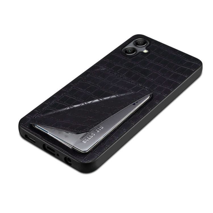 For Samsung Galaxy S23+ 5G Denior Imitation Crocodile Leather Back Phone Case with Holder(Black)