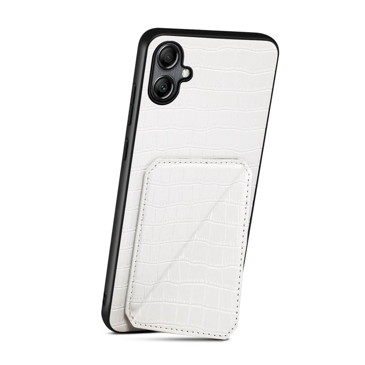 For Samsung Galaxy S23+ 5G Denior Imitation Crocodile Leather Back Phone Case with Holder(White)