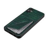 For Samsung Galaxy S24 5G Denior Imitation Crocodile Leather Back Phone Case with Holder(Green)