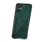 For Samsung Galaxy A34 5G Denior Imitation Crocodile Leather Back Phone Case with Holder(Green)