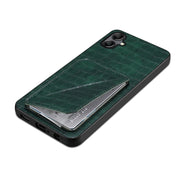 For Samsung Galaxy A34 5G Denior Imitation Crocodile Leather Back Phone Case with Holder(Green)
