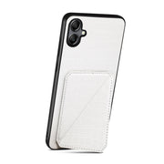 For Samsung Galaxy A34 5G Denior Imitation Crocodile Leather Back Phone Case with Holder(White)