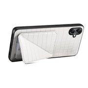 For Samsung Galaxy A34 5G Denior Imitation Crocodile Leather Back Phone Case with Holder(White)