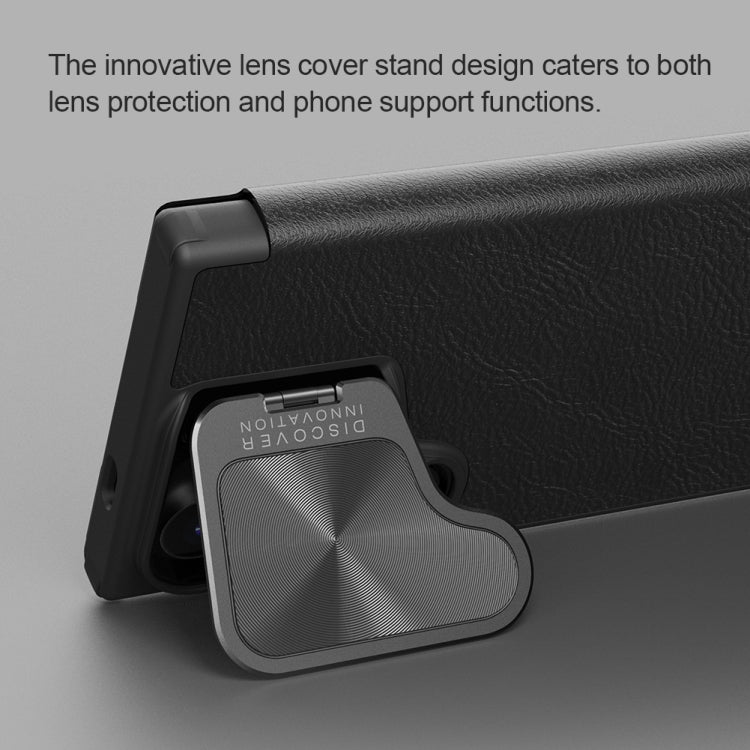 For Samsung Galaxy S24+ 5G NILLKIN Qin Prop Series Flip Camera Cover Design Leather Phone Case(Brown)