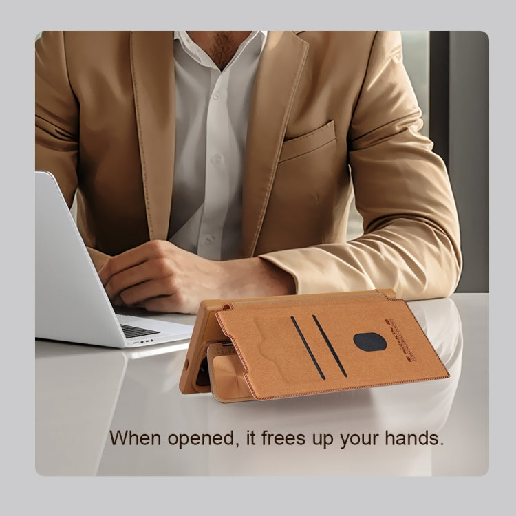 For Samsung Galaxy S24+ 5G NILLKIN Qin Prop Series Flip Camera Cover Design Leather Phone Case(Brown)